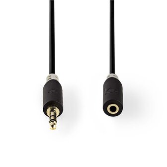 Nedis Stereo audiokabel | 3,5 mm male - 3,5 mm female | 10 m | Antraciet