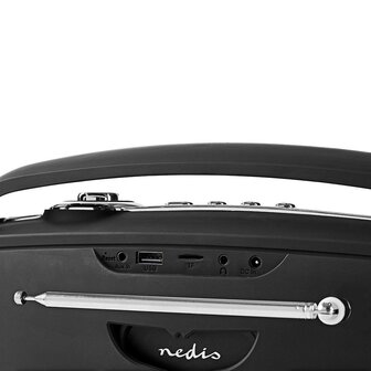 Nedis FM-radio | 60 W | Bluetooth&reg; | Zwart / zilver