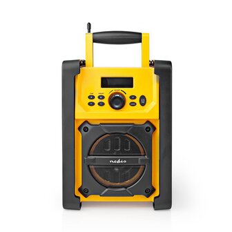 Nedis FM-Bouwradio | 15 W | Bluetooth&reg; | IPX5 | Handvat | Geel / Zwart