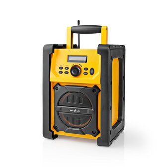 Nedis FM-Bouwradio | 15 W | Bluetooth&reg; | IPX5 | Handvat | Geel / Zwart