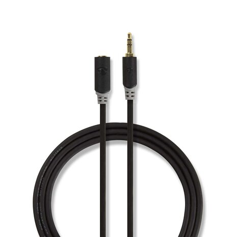 Nedis Stereo audiokabel | 3,5 mm male - 3,5 mm female |  3 m | Antraciet