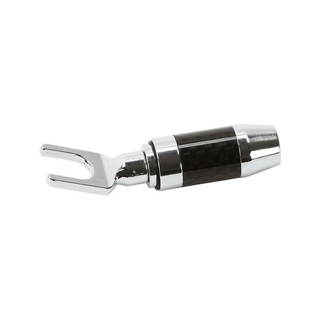 Dynavox Kabelschoen plug vork carbon rhodium verguld rood/zwart