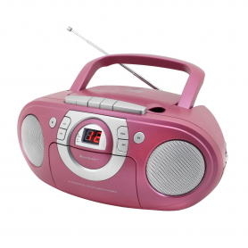 Soundmaster SCD5100PI CD boombox met radio en cassettespeler, roze